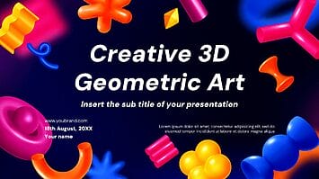 Creative 3D Geometric Art Google Slides PowerPoint Templates