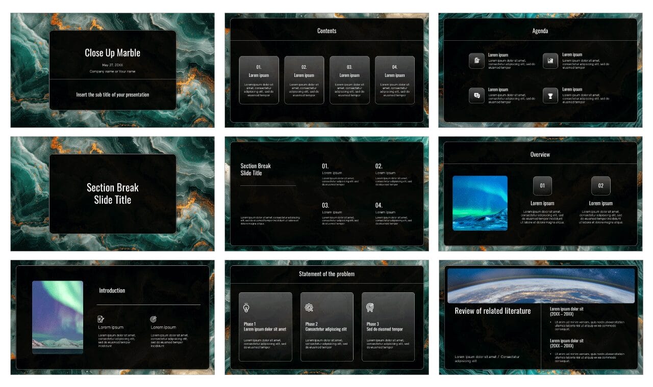 Marble Free Google Slides Themes PowerPoint Templates