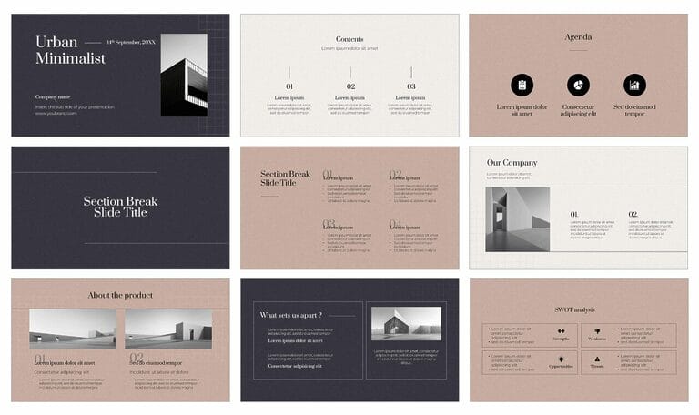 Urban Minimalist Free Google Slides Theme PowerPoint Templates