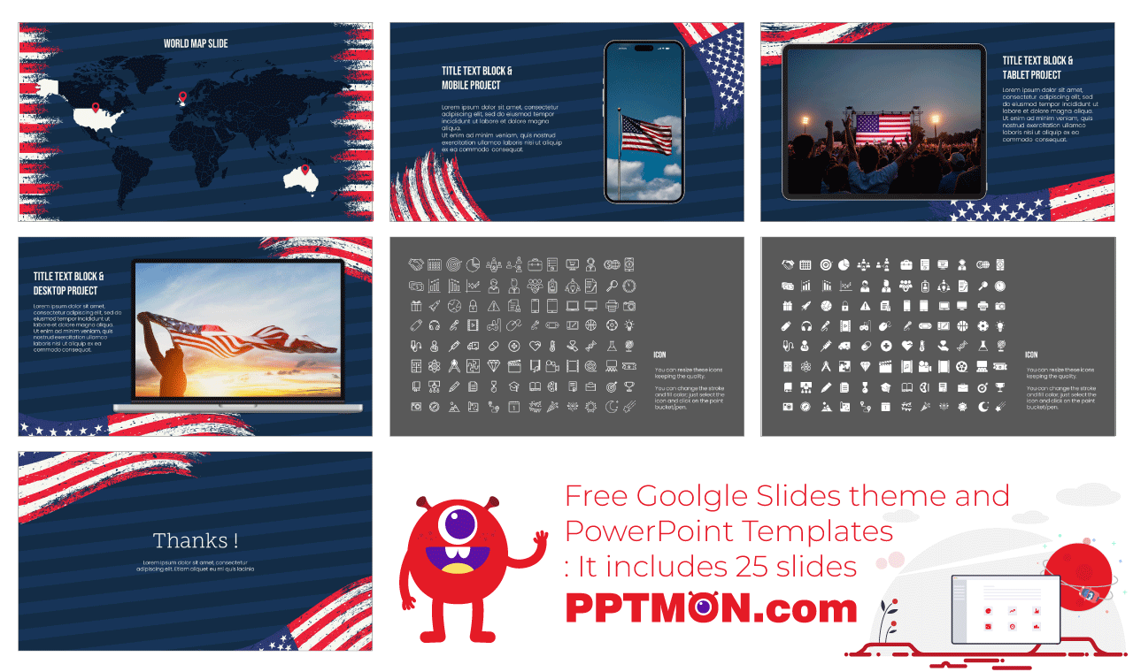 US Memorial Day Google Slides Themes PowerPoint Templates
