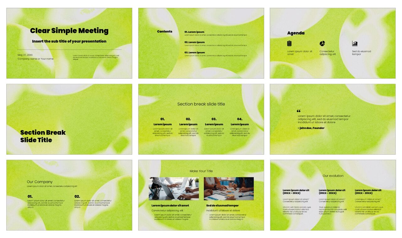 Clear Simple Meeting Google Slides Themes PowerPoint Templates