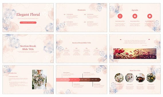 Elegant Floral Free Google Slides Themes PowerPoint Templates