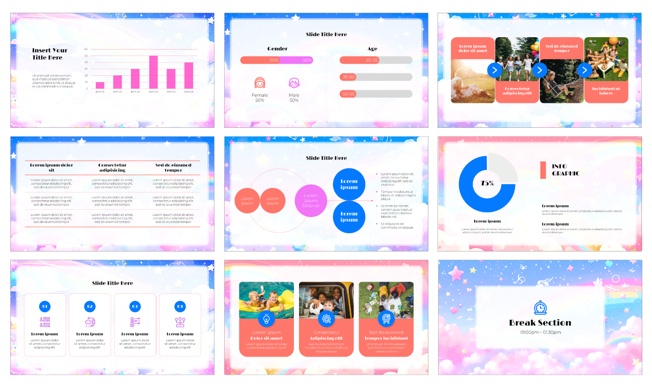 Rainbow Background Google Slides Themes PowerPoint Templates
