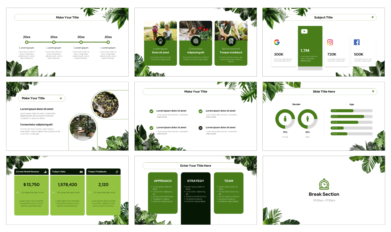 Tropical Leaves Free Google Slides Themes PowerPoint Templates