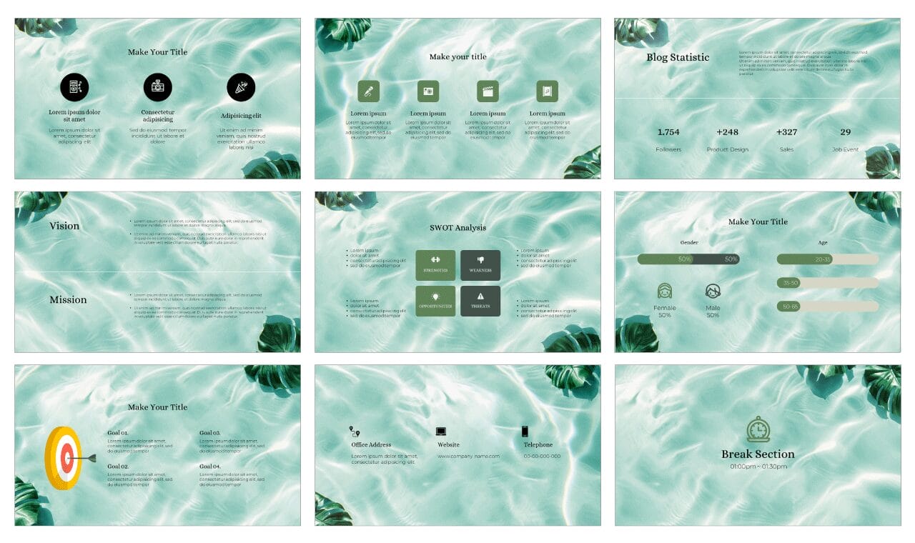 Tropical Water Free Google Slides Themes PowerPoint Templates