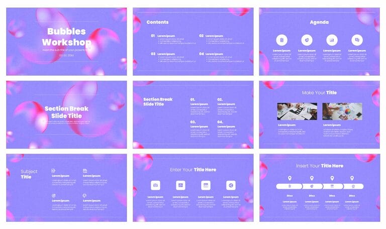 Bubbles Workshop Google Slides Themes PowerPoint Templates