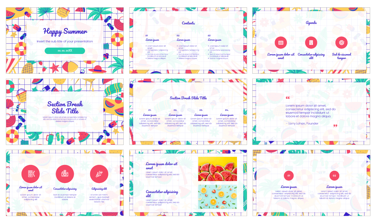 Happy Summer Google Slides Themes PowerPoint Templates