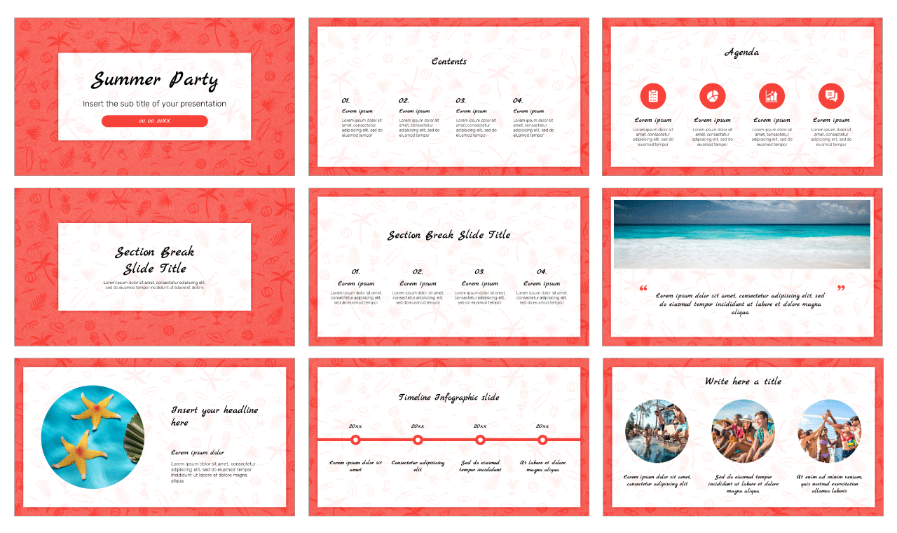 Summer Party Google Slides Themes PowerPoint Templates