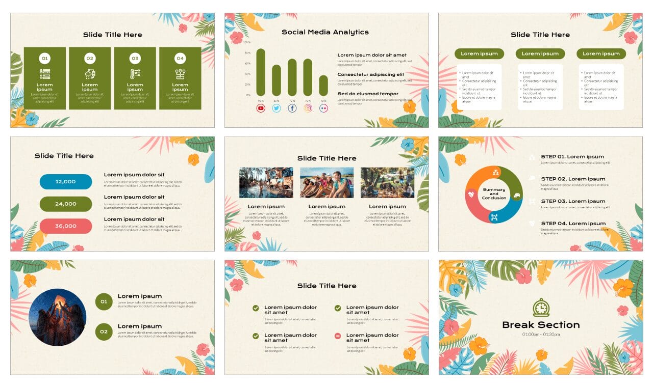 Tropical Aesthetic Free Google Slides Themes PowerPoint Templates