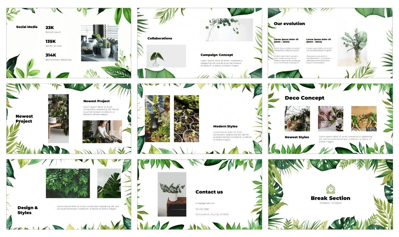 Tropical Green Free Google Slides Themes PowerPoint Templates