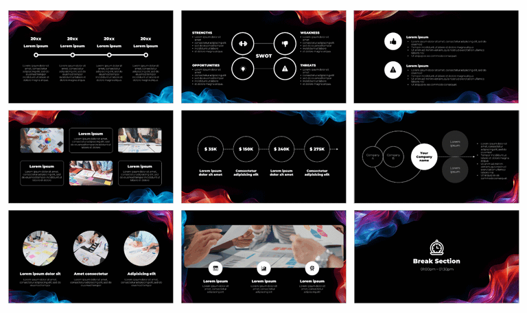 Design Inspiration Company Profile Google Slides PPT Templates