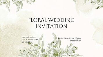 Floral Wedding Invitation Google Slides PowerPoint Templates