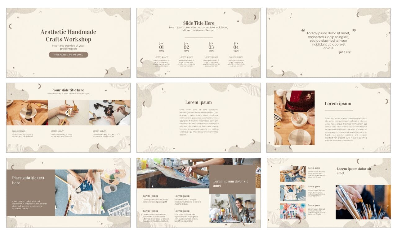 Handmade Crafts Workshop Free Google Slides Themes PowerPoint Templates