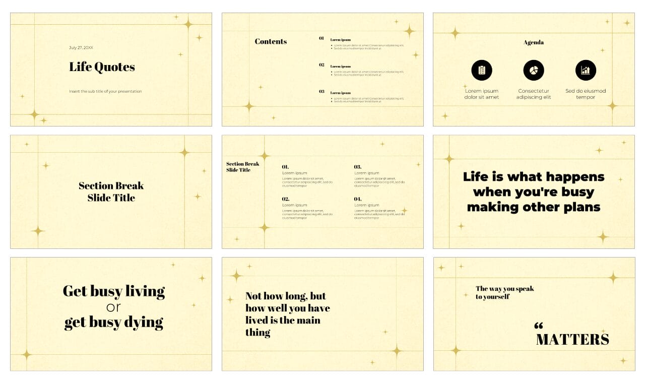 Life Quotes Google Slide Themes PowerPoint Templates
