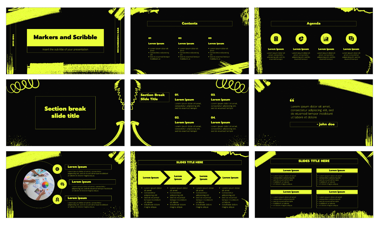 Markers Free Google Slides Themes PowerPoint Templates