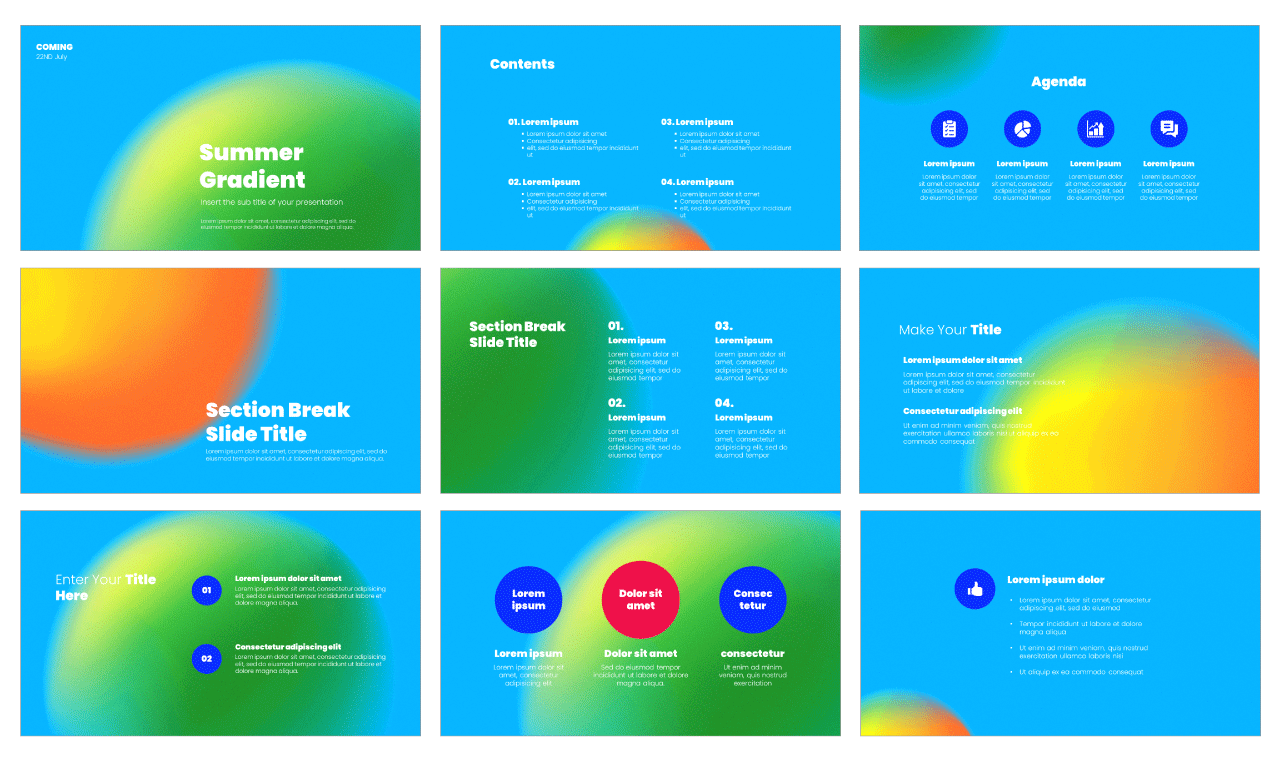 Neon Summer Free Google Slides Themes PowerPoint Templates