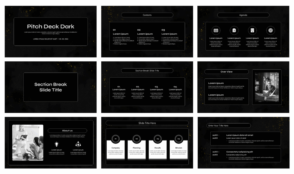 Pitch Deck Dark ver Google Slides Themes PowerPoint Templates