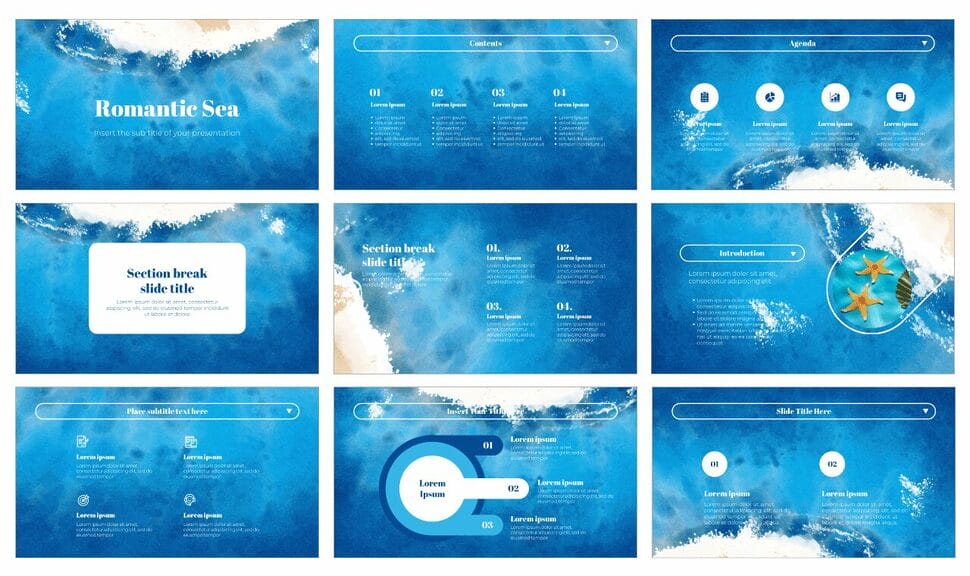 Romantic Sea Free Google Slides Themes PowerPoint Templates