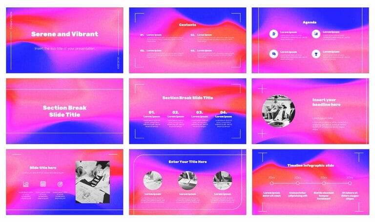 Visual For Slide Serene and Vibrant Google Slides Themes PowerPoint Templates