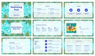 Summer Swimming Pool Google Slides PowerPoint Templates