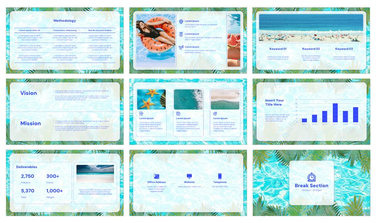 Swimming Pool Google Slides Themes PowerPoint Templates