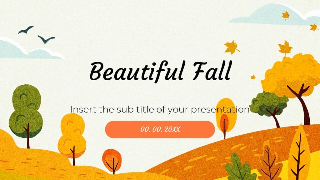 Pretty Fall Powerpoint Backgrounds Landscapes - Free Powerpoint templates and Google Slides themes