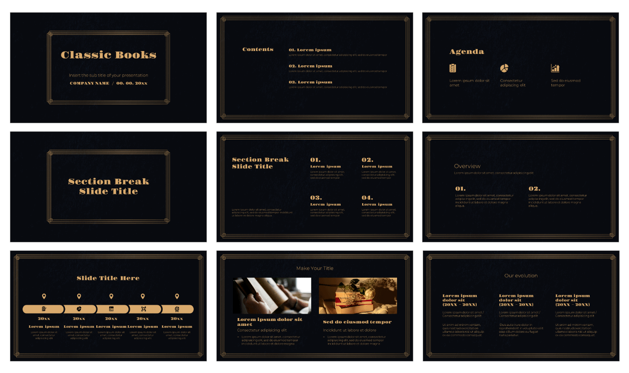 Classic Books Literature Google Slides Themes PowerPoint Templates