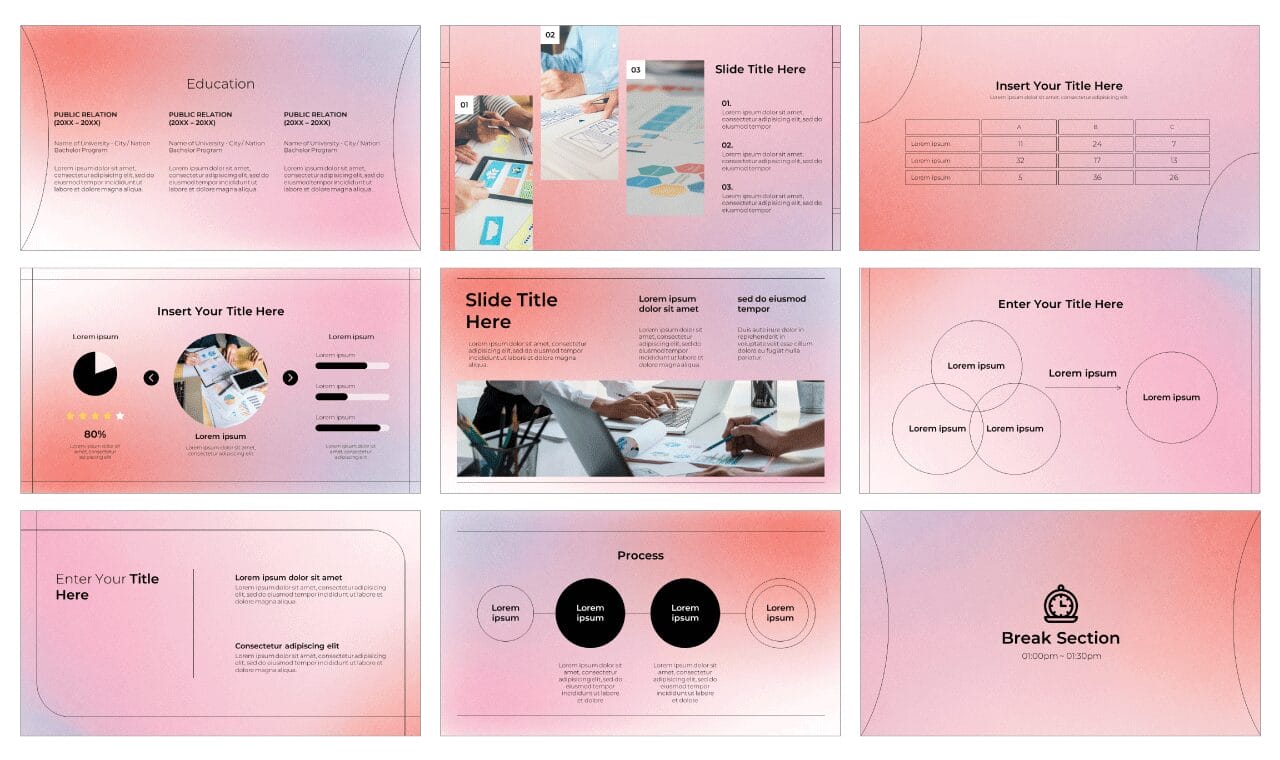 Gradient Brutalism Resume Google Slides Themes PowerPoint Templates