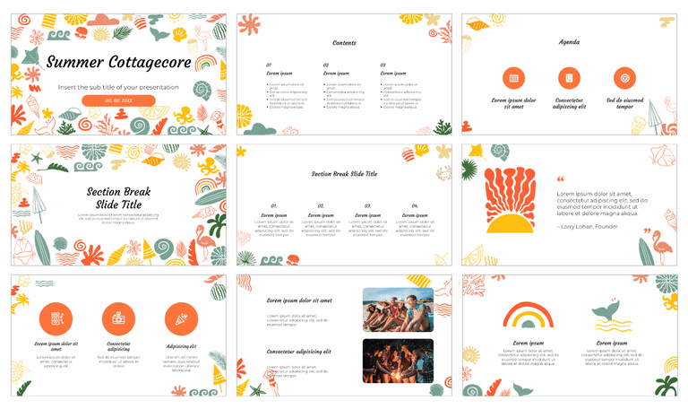 Summer Cottagecore Google Slides Thmes PowerPoint Templates