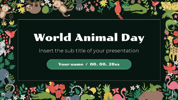 Happy World Animal Day Free Google Slides PowerPoint Template