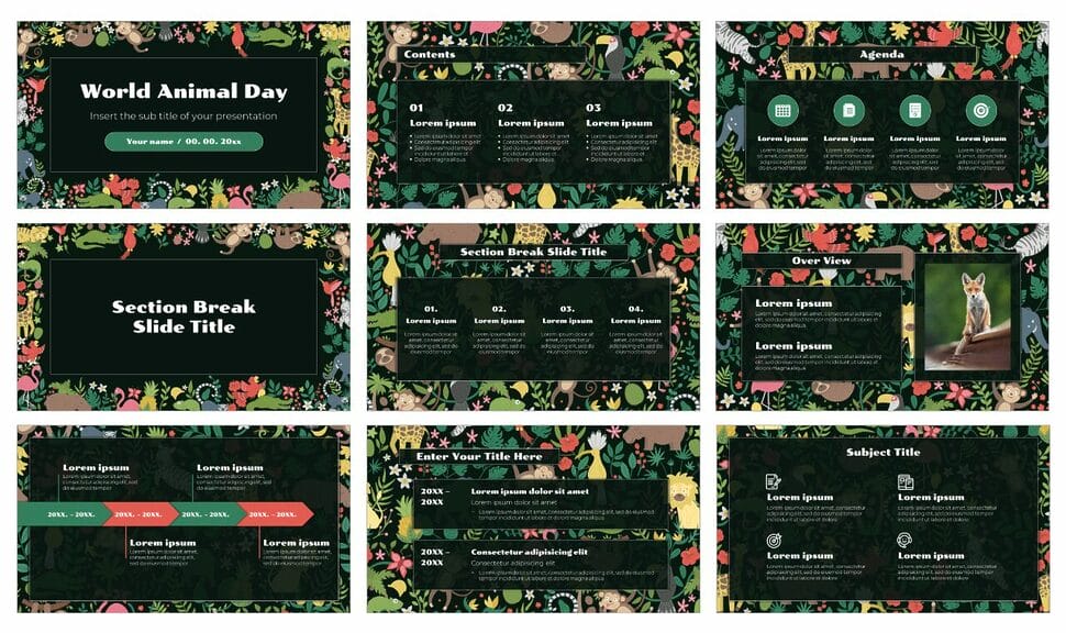 Happy World Animal Day Free Google Slides PowerPoint Template