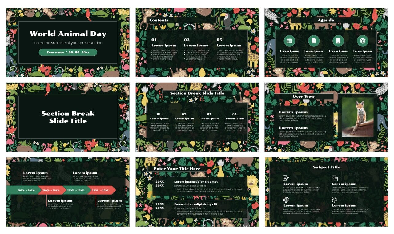 Happy World Animal Day Google Slides Themes PowerPoint Templates