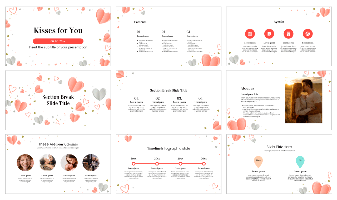 Kisses for You Google Slides Thmes PowerPoint Templates