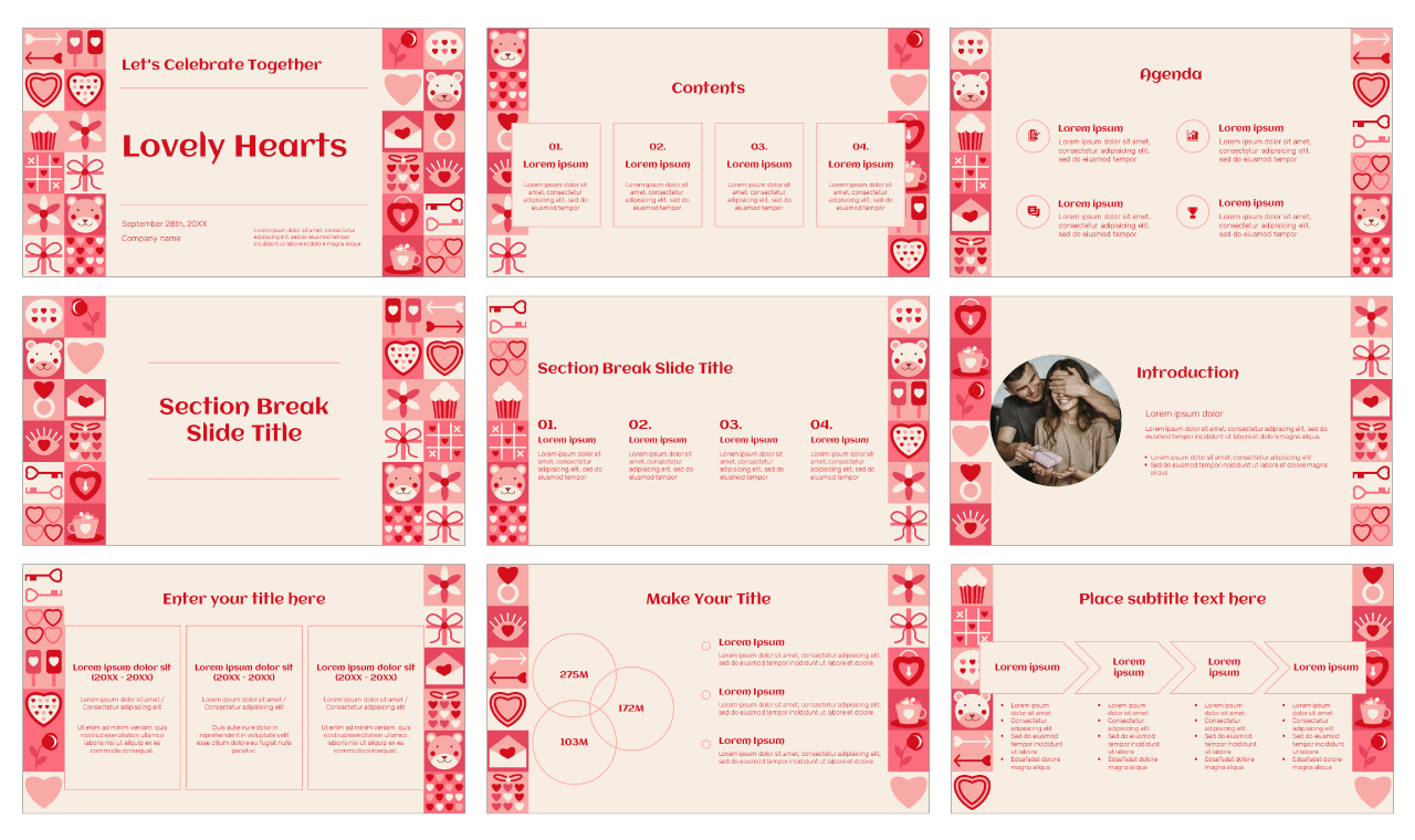 Love Hearts Free Google Slides Thmes PowerPoint Templates