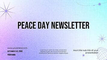 Peace Day Newsletter Google Slides Themes PowerPoint Template