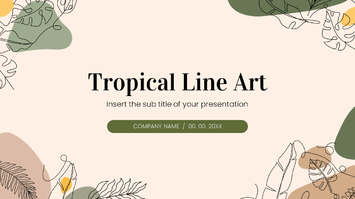 Tropical Line Art Free Google Slides Theme PowerPoint Templates