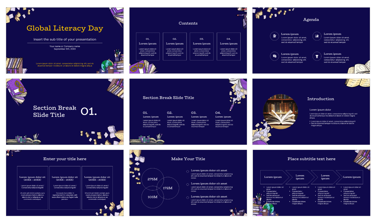 World Literacy Day Free Google Slides Themes PowerPoint Templates
