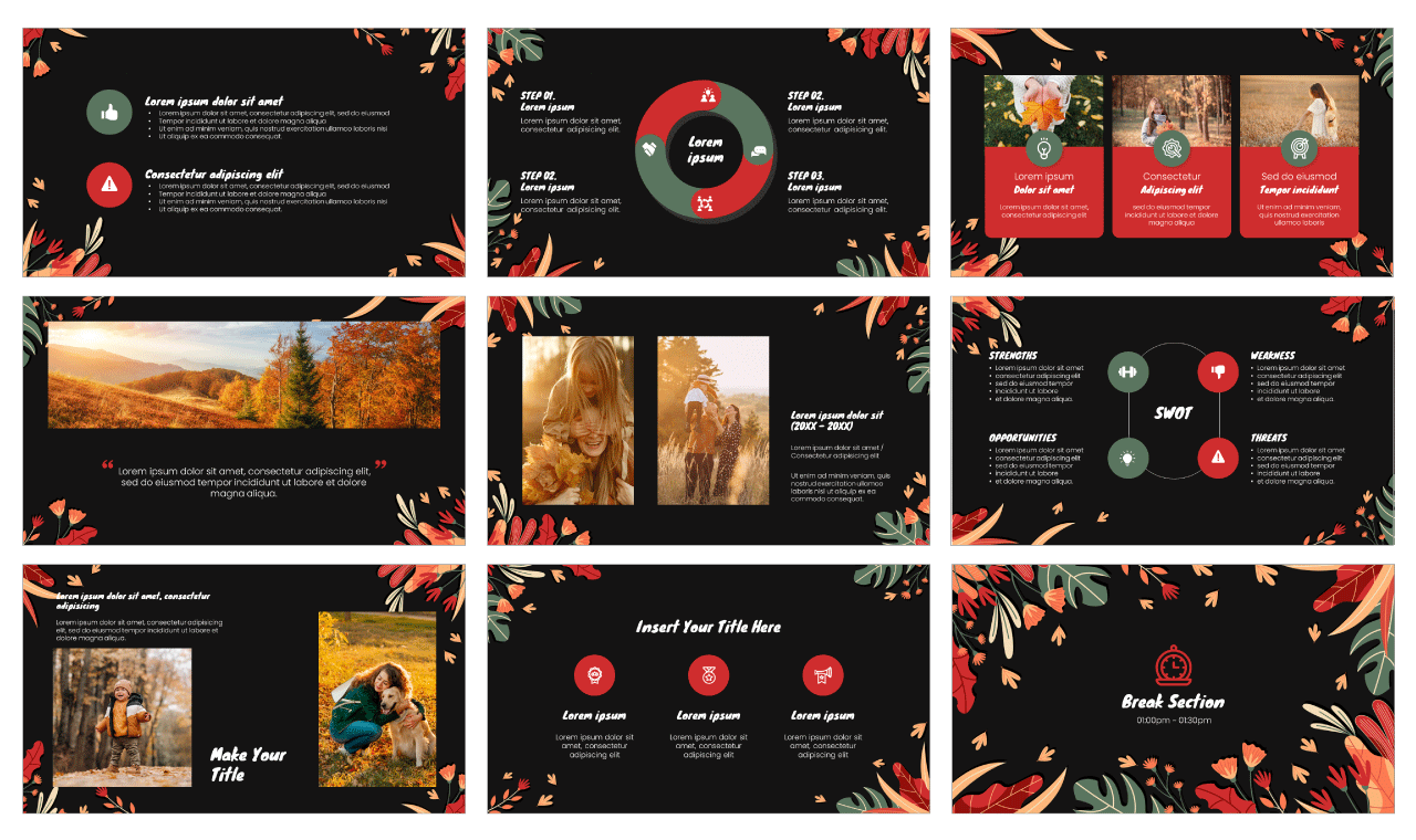 Aesthetic Floral Autumn Google Slides Themes PowerPoint Templates