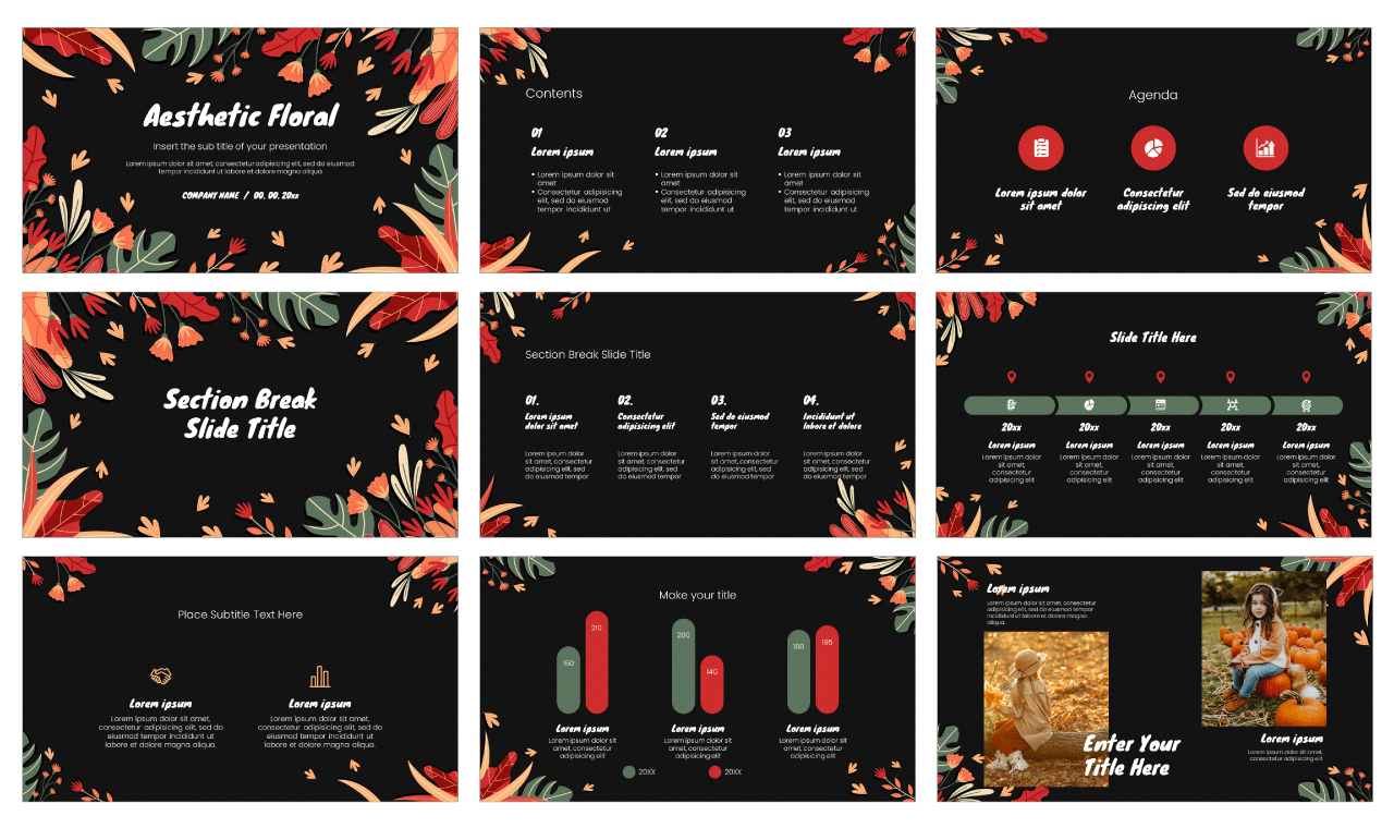 Aesthetic Floral Fall Google Slides Themes PowerPoint Templates