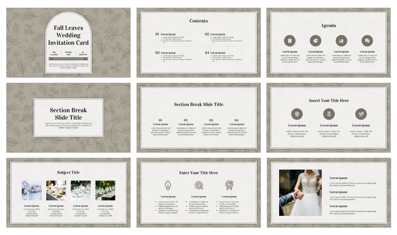 Fall Wedding Invitation Card Free Google Slides Themes PowerPoint Templates