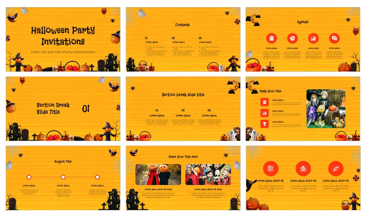 Halloween Party Invitations Google Slides Themes PowerPoint Templates