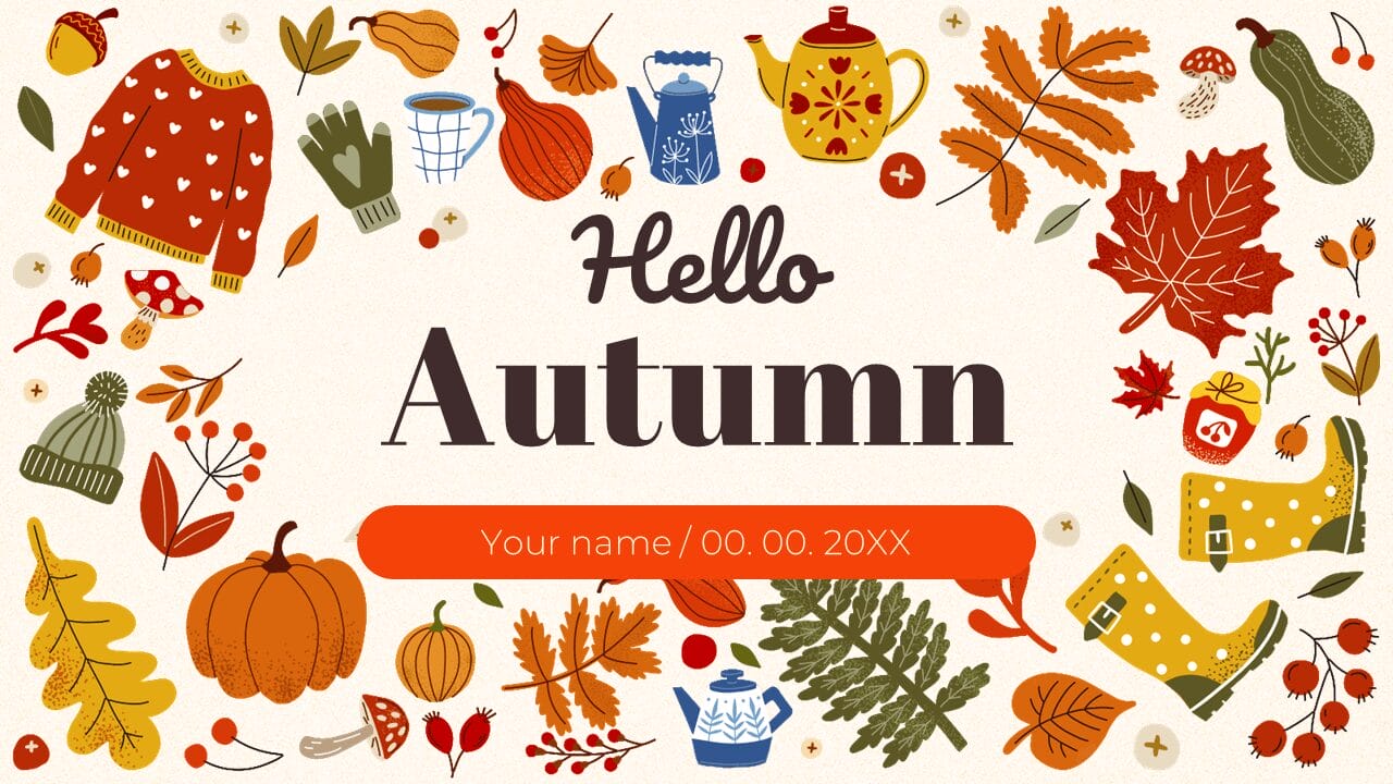 Hello Autumn Presentation Templates - Google Slides PowerPoint
