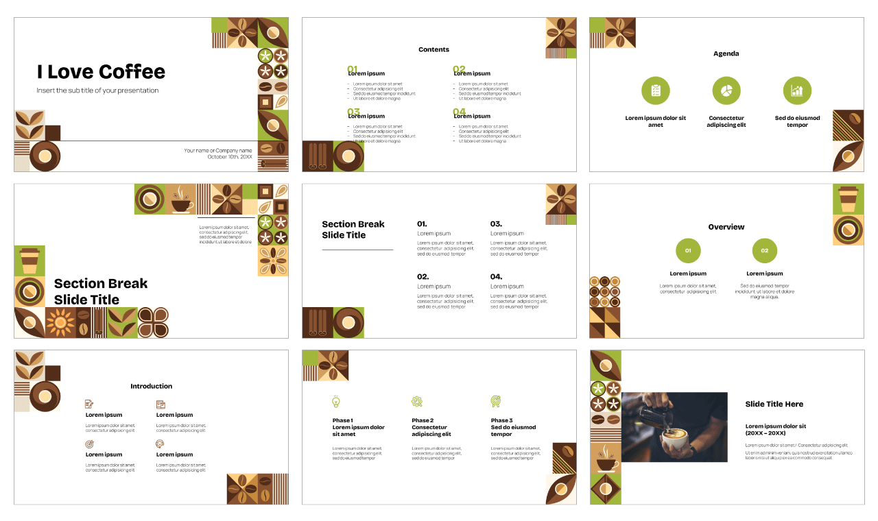 I Love Coffee Google Slides Themes PowerPoint Templates