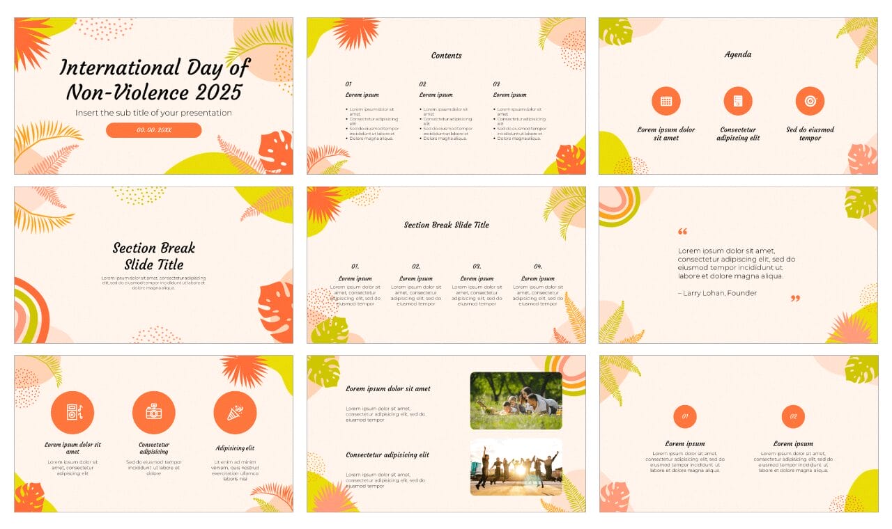 International Day of Non-Violence 2025 Free Google Slides Themes PowerPoint Templates