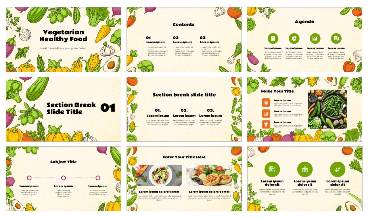 Vegetarian Healthy Food Free Google Slides Themes PowerPoint Templates