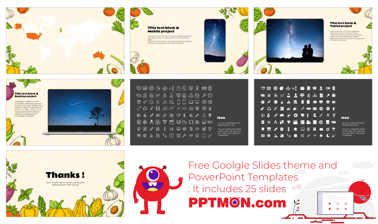 Vegetarian Healthy Food Free Google Slides Themes and PowerPoint Templates