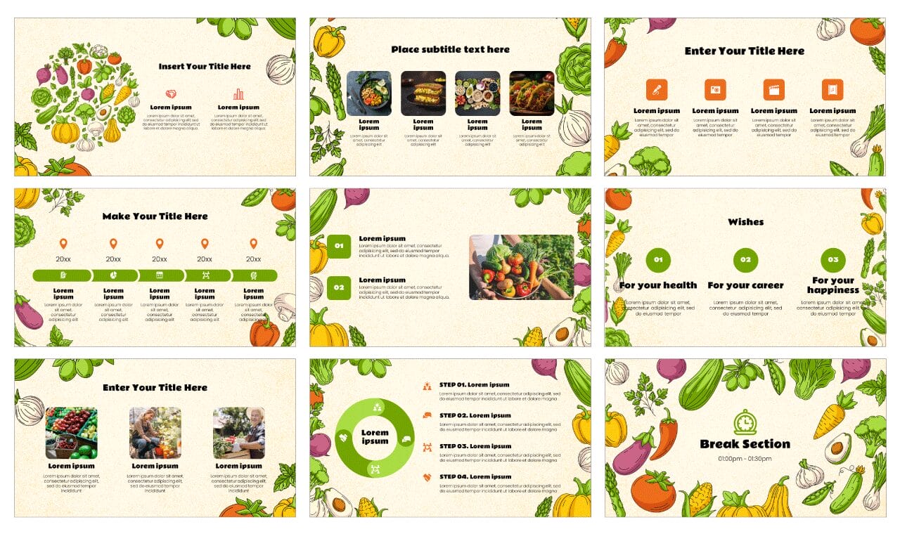 Vegetarian Healthy Food Google Slides Themes PowerPoint Templates