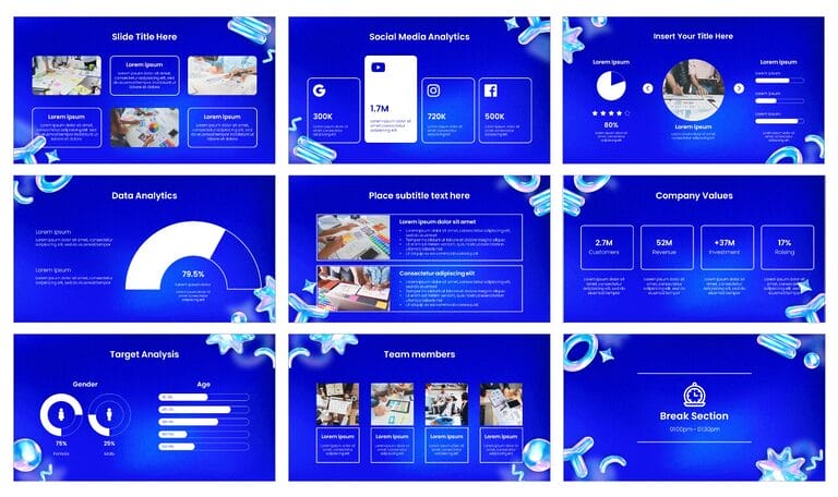 Realistic Holographic Presentation Templates - Google Slides PPT