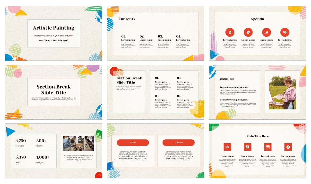 Artistic Painting Google Slides Themes PowerPoint Templates