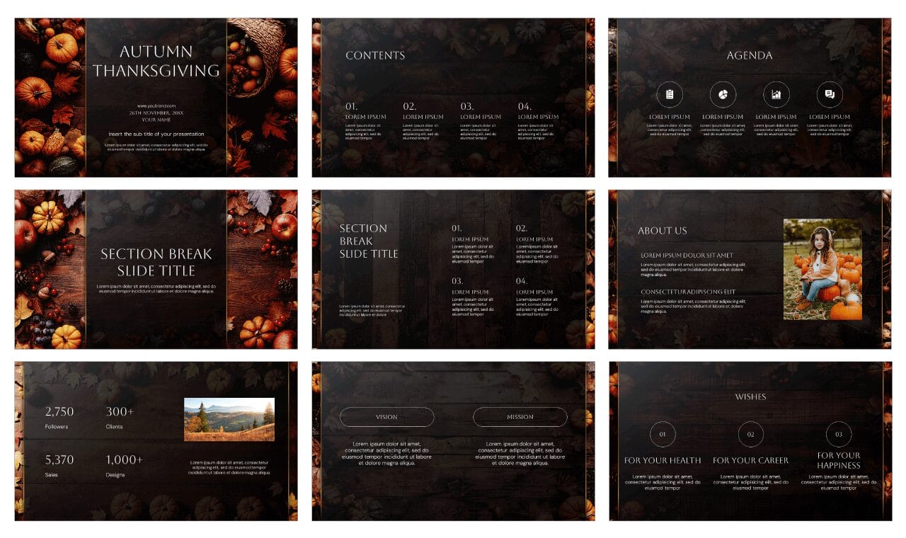 Autumn Thanksgiving Day Google Slides Themes PowerPoint Templates
